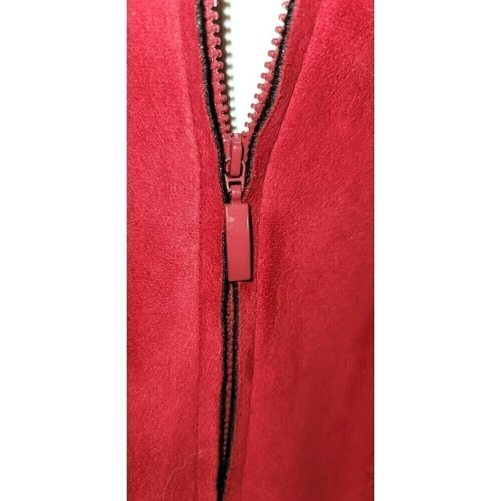 Alfred Dunner Zipped Brushed Suede Fleece Blazer - Size 8P